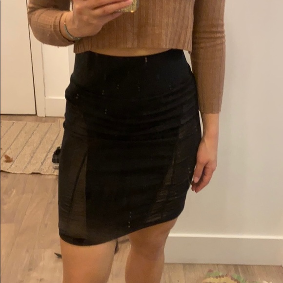 BCBG Sexy Black mesh skirt - Picture 2 of 4